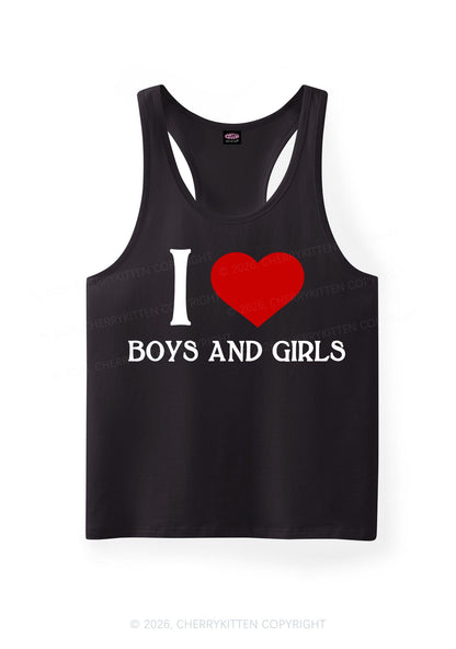 I Love Boys And Girls Pride Y2K Men Racerback Tank Top Cherrykitten