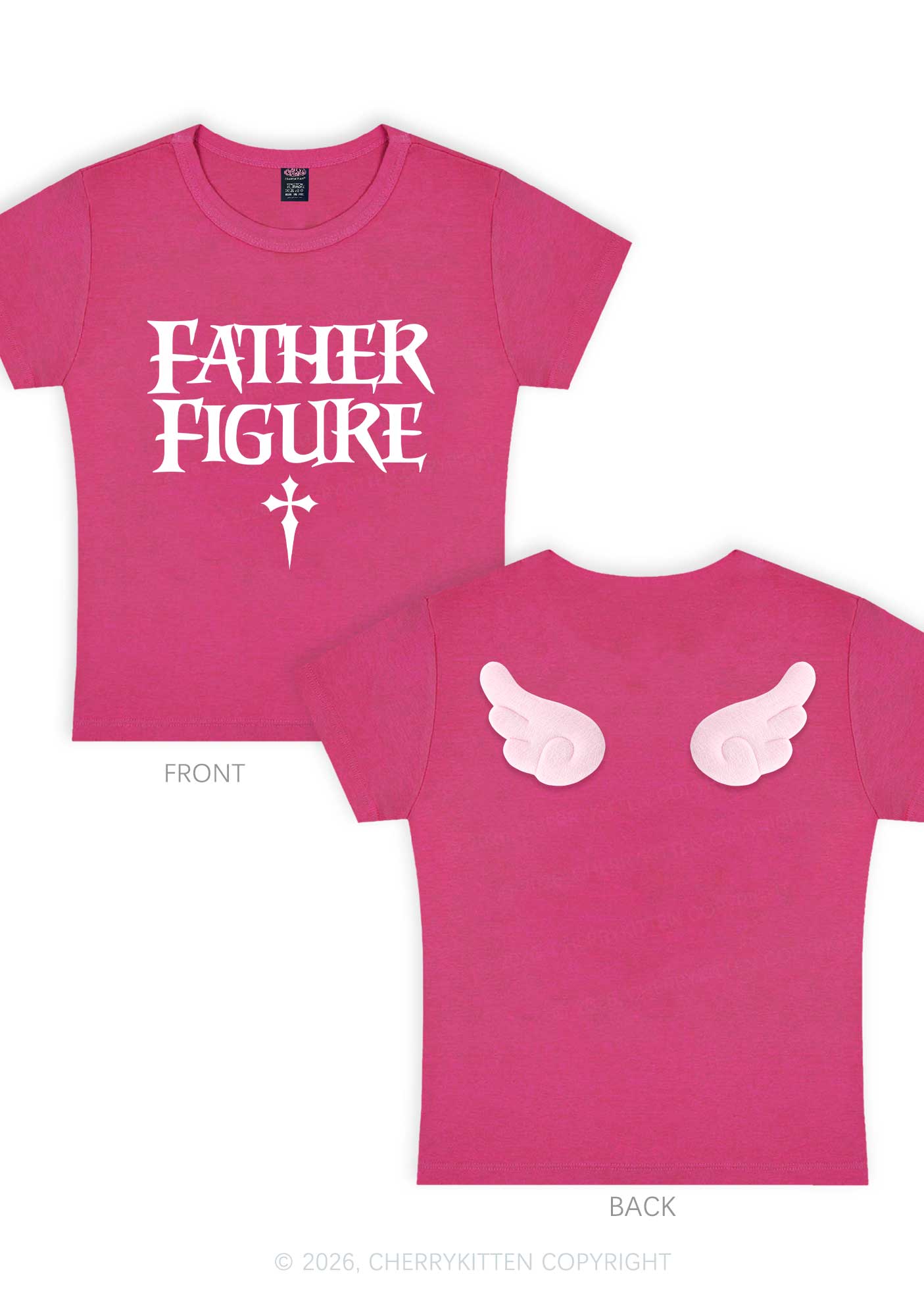 Halloween Father Figure Y2K Goth Angel Wings Baby Tee Cherrykitten