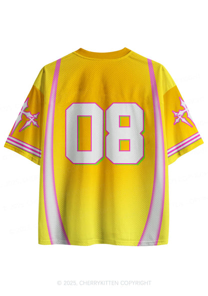 Custom Sunny Yellow Cxxt Star Y2K Sport Jersey Shirts Cherrykitten