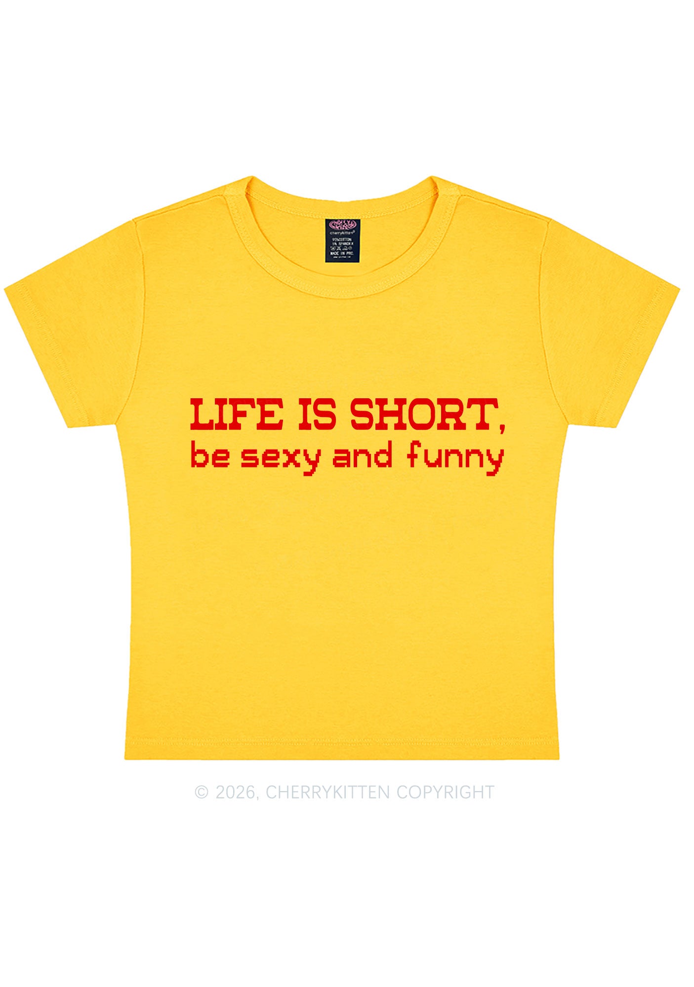Life Is Short Y2K Baby Tee Cherrykitten