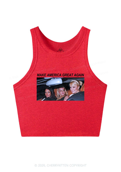 Make America Great Again Y2K Crop Tank Top Cherrykitten