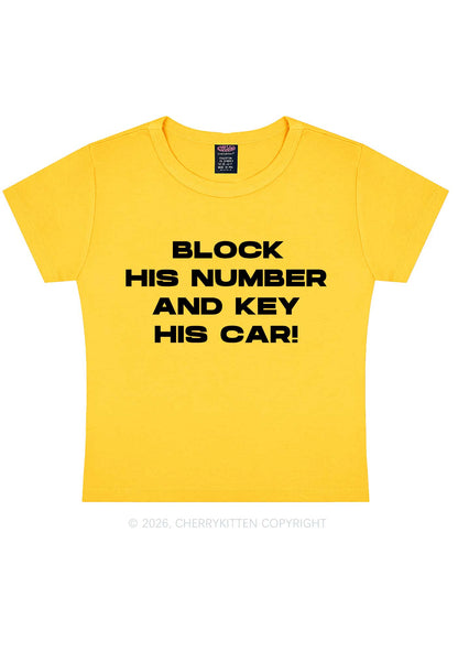 Block His Number Y2K Baby Tee Cherrykitten