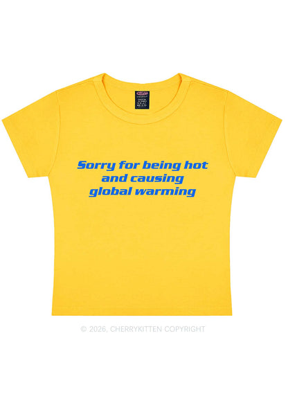 Sorry For Causing Global Warming Y2K Baby Tee Cherrykitten