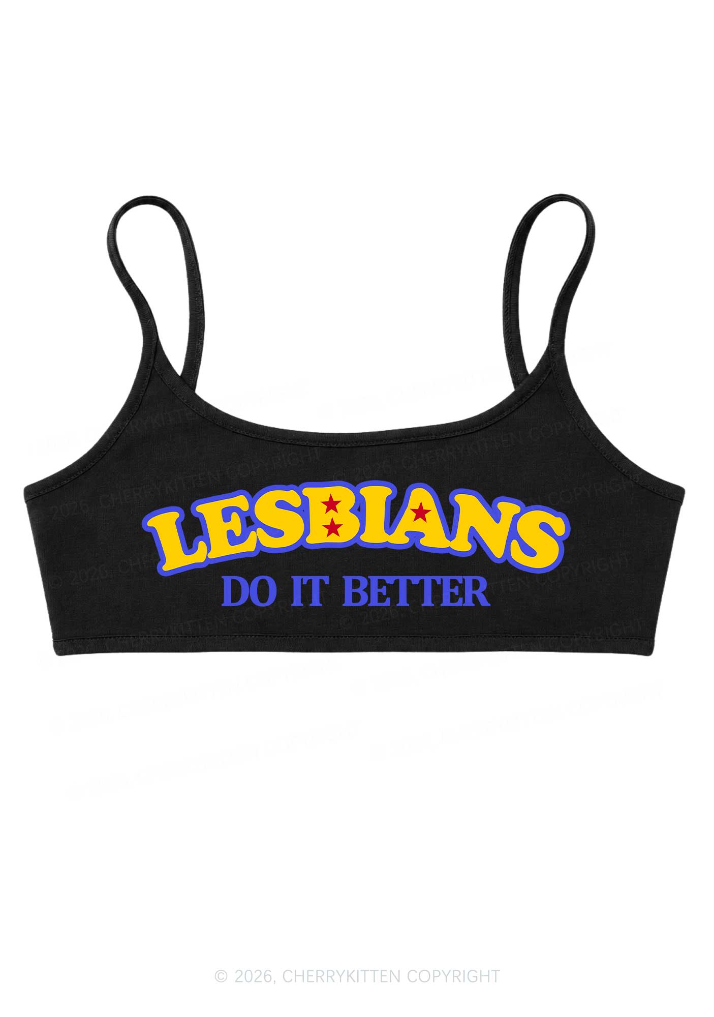 Lesbians Do It Better Pride Y2K Super Crop Cami Cherrykitten