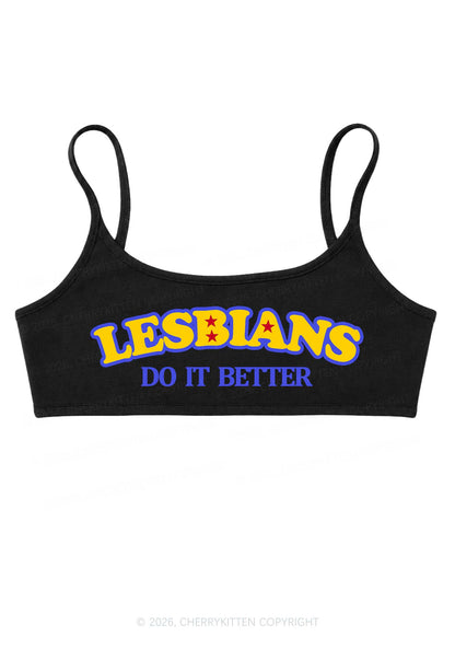 Lesbians Do It Better Pride Y2K Super Crop Cami Cherrykitten