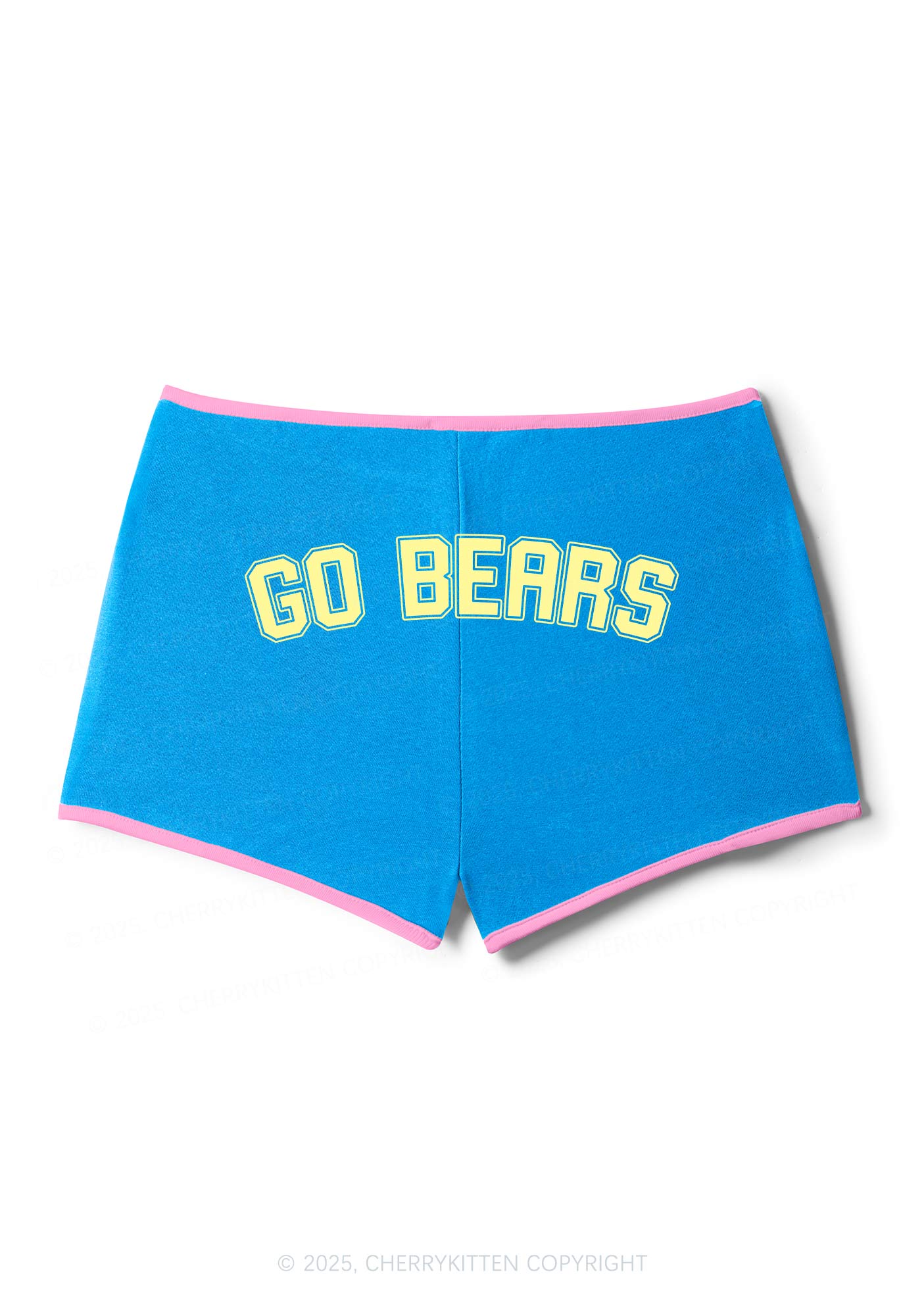 Custom Slogan Y2K Contrast Mini Shorts Cherrykitten