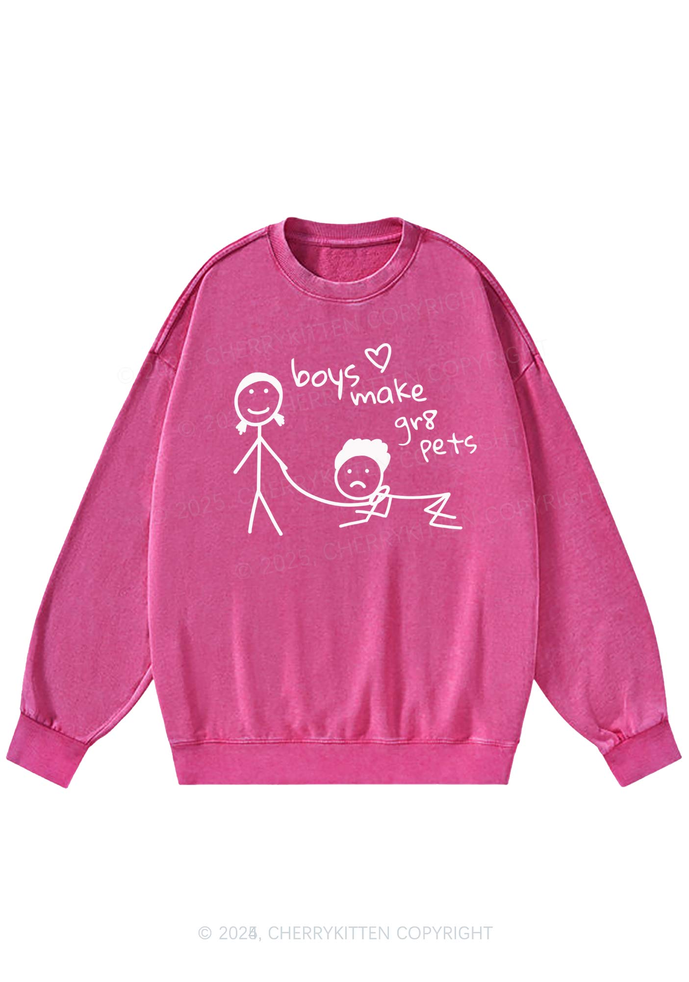 Boys Make Gr8 Pets Y2K Washed Sweatshirts Cherrykitten