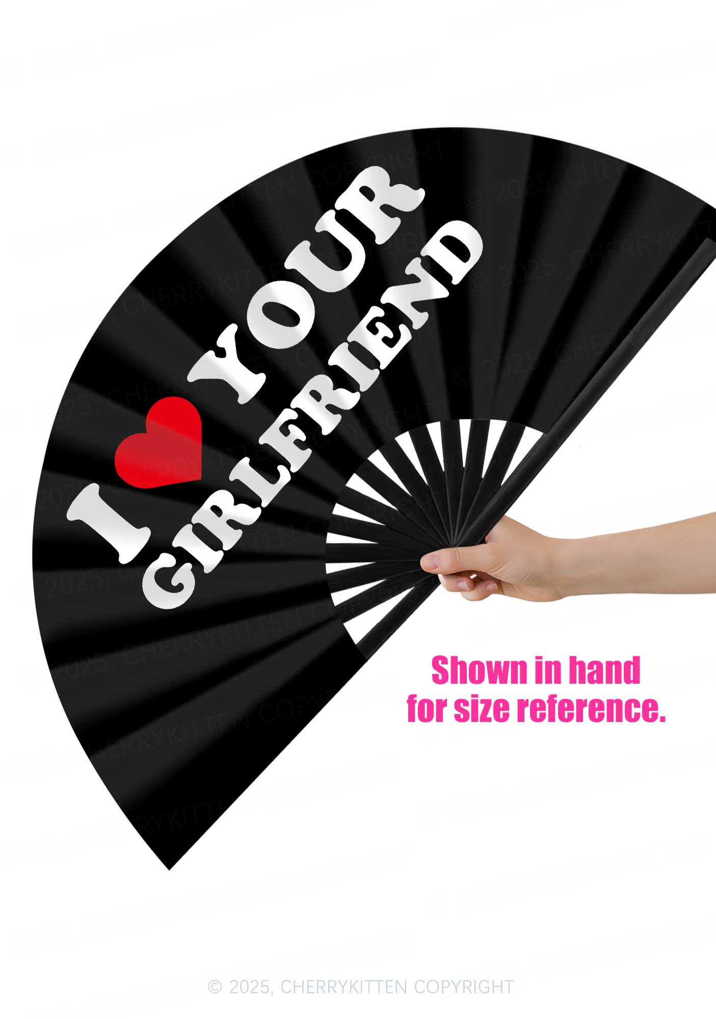 I Love Your GF Valentine's Day Y2K Rave Hand Fan Cherrykitten