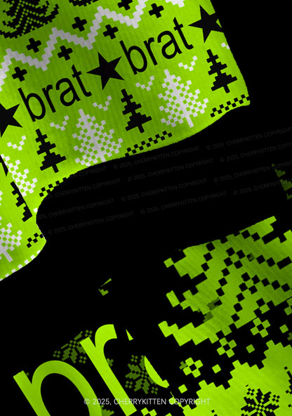 Christmas Is Brat Y2K Christmas Cardigan Knit Sweatshirt Cherrykitten