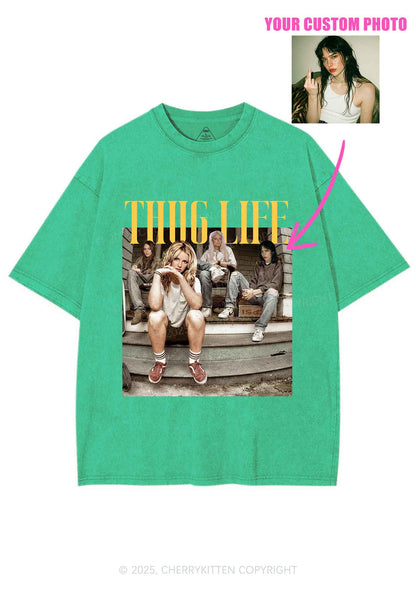 Custom Girls Thug Life Y2K Shirts Washed Tee Cherrykitten