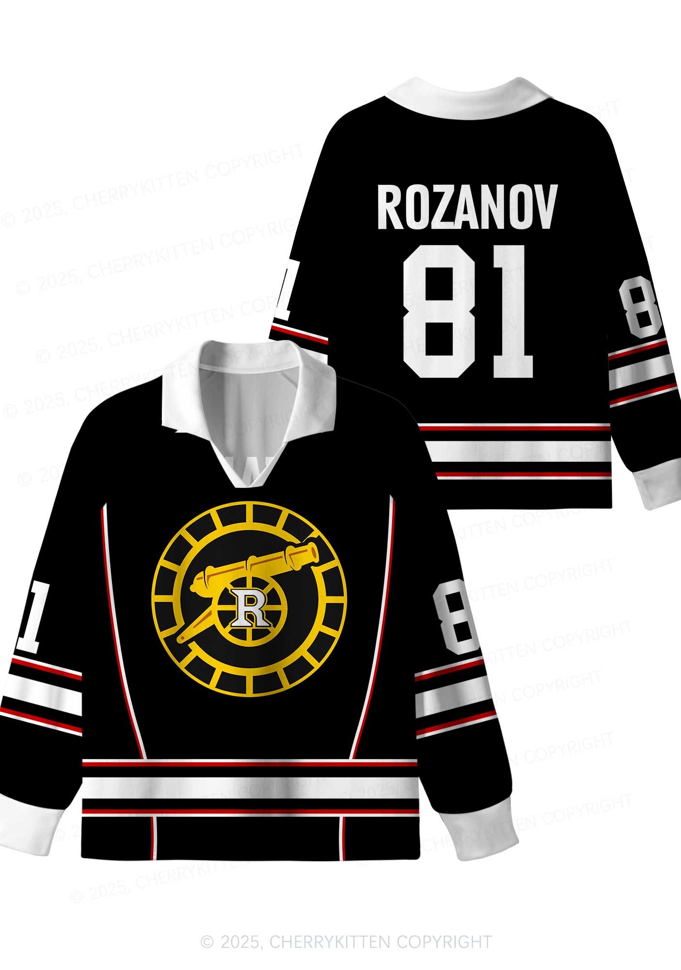 Black Gold HR Y2K Long Sleeve Sport Jersey Shirts Cherrykitten