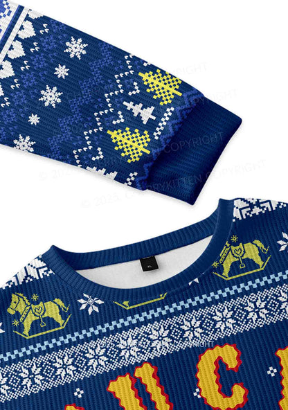 Fxxk The Police Bunny Y2K Christmas Knit Sweatshirt Cherrykitten