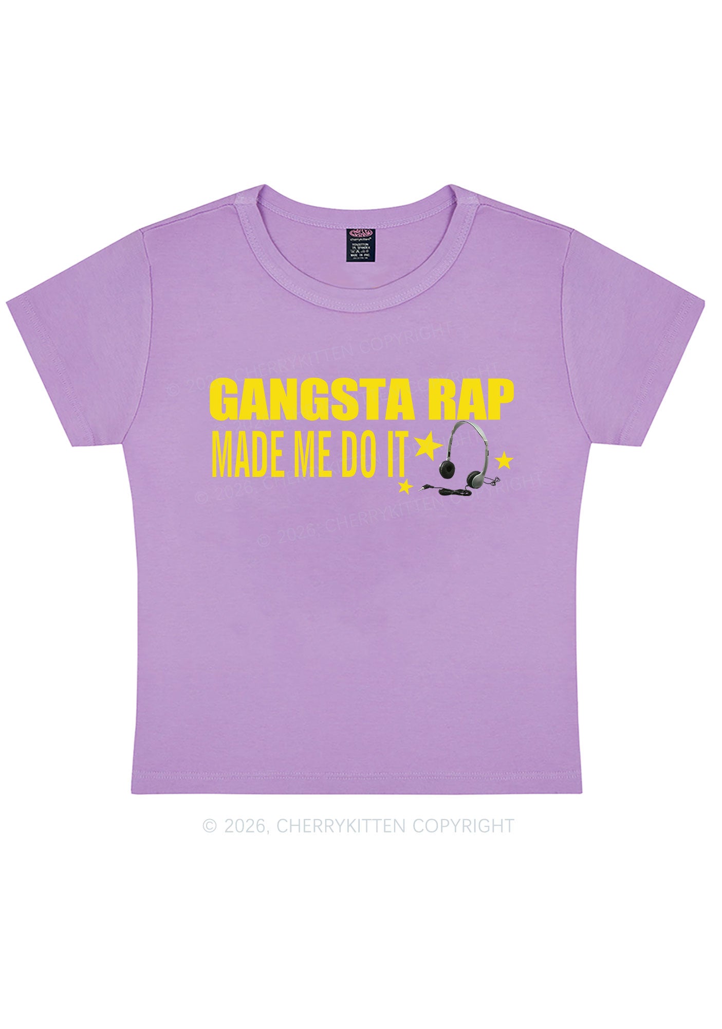 Gangsta Rap Made Me Do It Y2K Baby Tee Cherrykitten