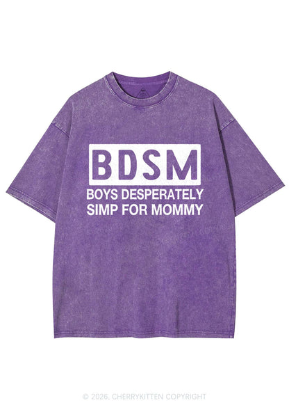 Boys Desperately Simp For Mommy Y2K Shirts Washed Tee Cherrykitten