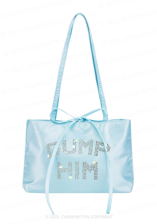 Rhinestone Dump Him Y2K Satin Bags Cherrykitten
