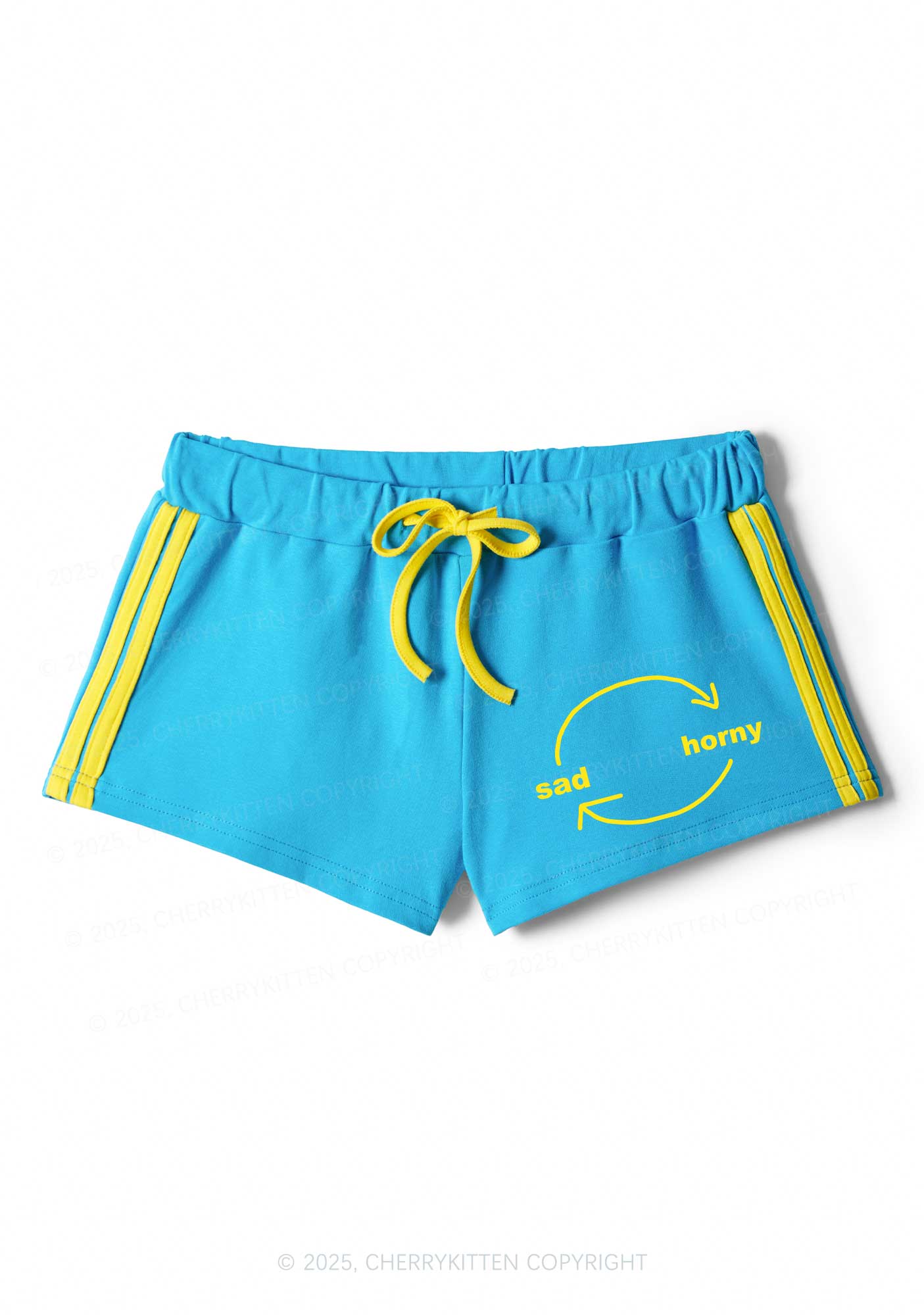 Sad Circle Y2K Drawstring Mini Shorts Cherrykitten