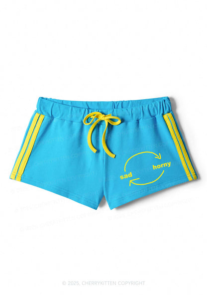 Sad Circle Y2K Drawstring Mini Shorts Cherrykitten