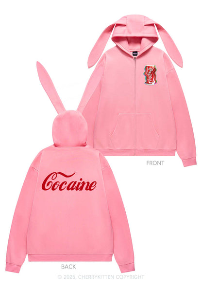 Special Cola Y2K Bunny Ear Zip Hoodie Cherrykitten