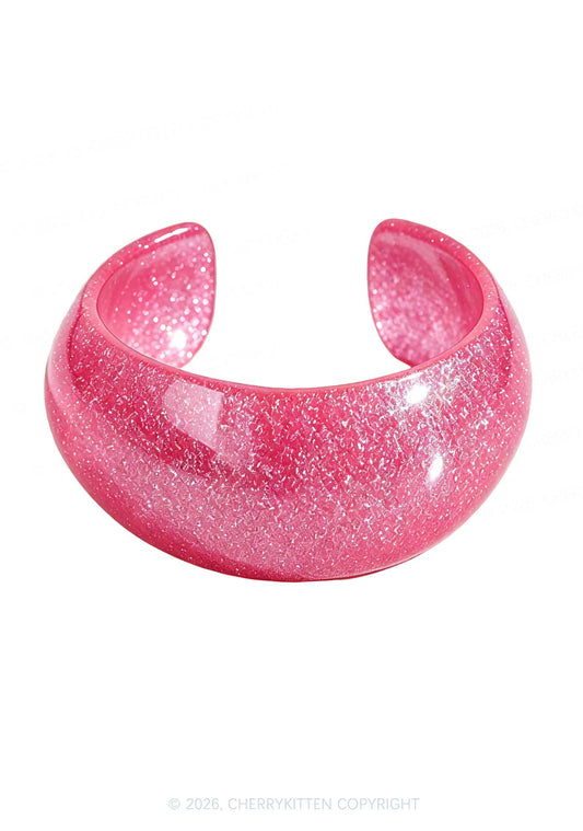 Glitter Candy Color Y2K Open Bangle Cherrykitten