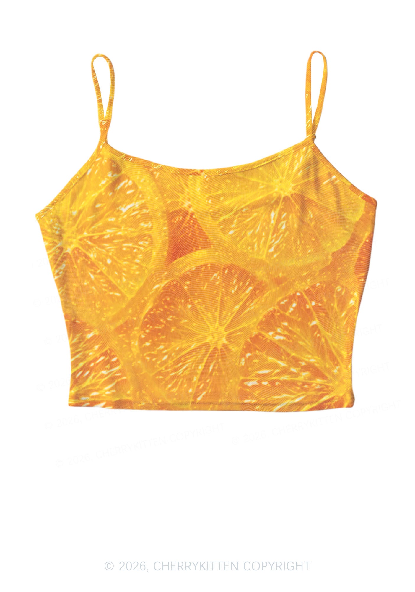 Orange Slice Y2K Mesh Cami Tank Cherrykitten