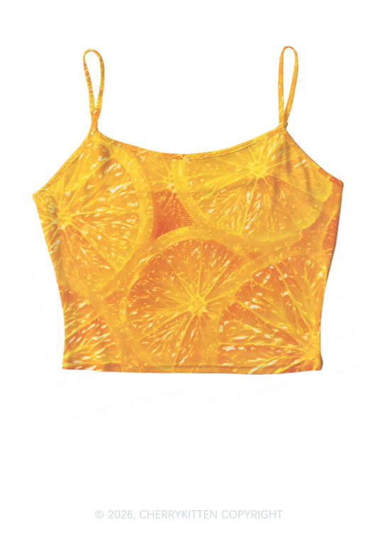 Orange Slice Y2K Mesh Cami Tank Cherrykitten
