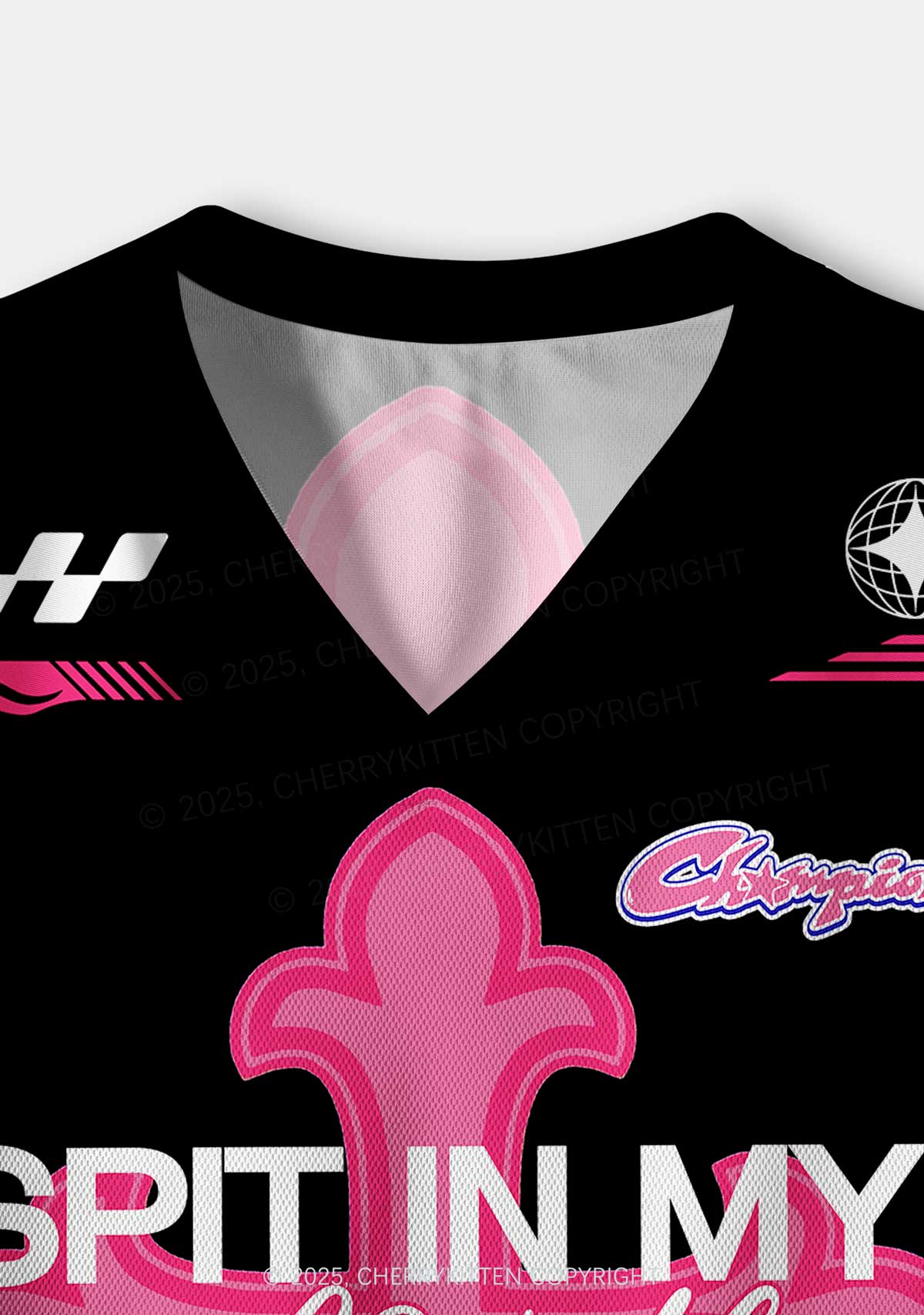 Custom Pink Cross Y2K Crop Sport Jersey Shirts Cherrykitten