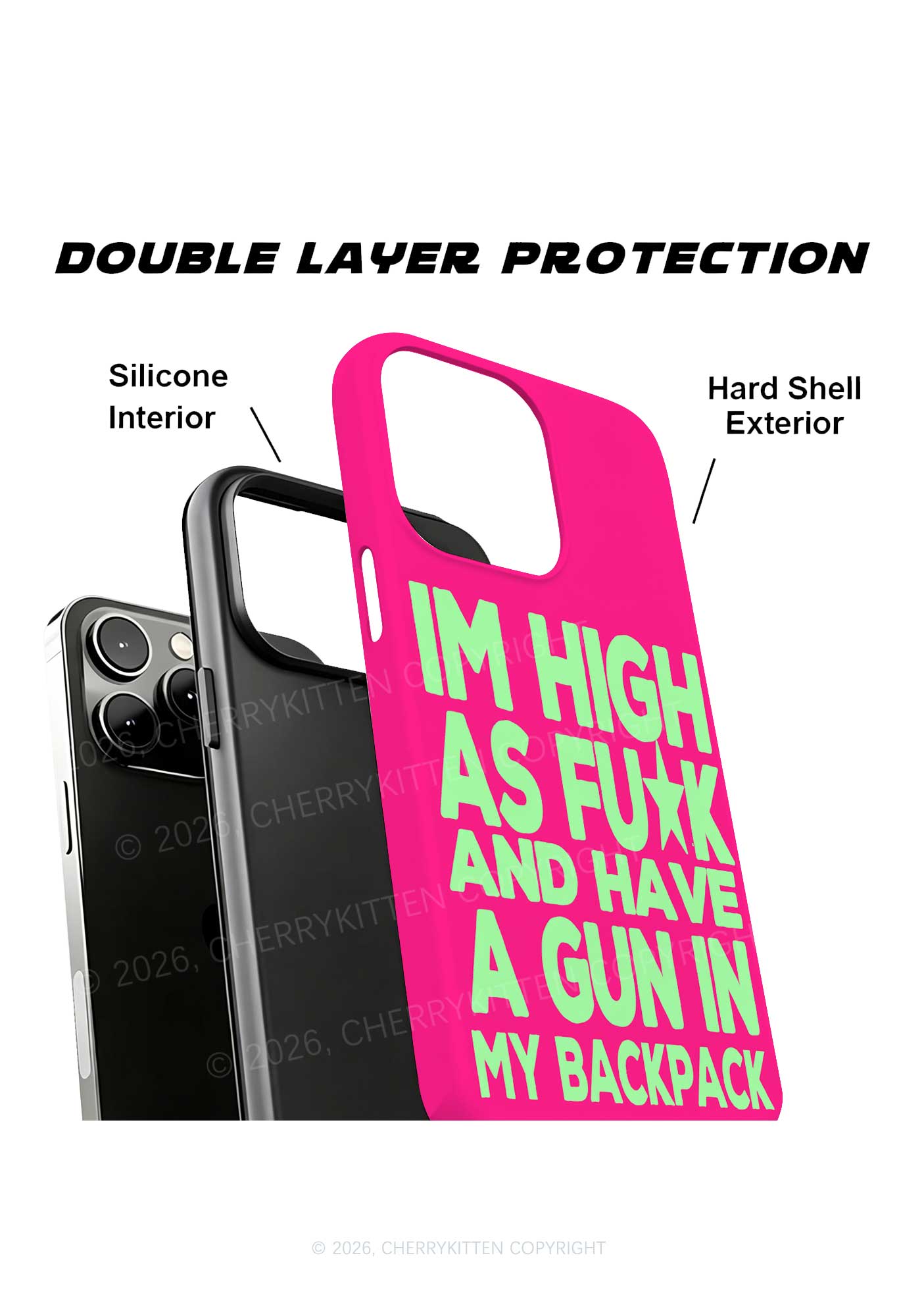 Hot Pink Im High Y2K Phone Case Cherrykitten