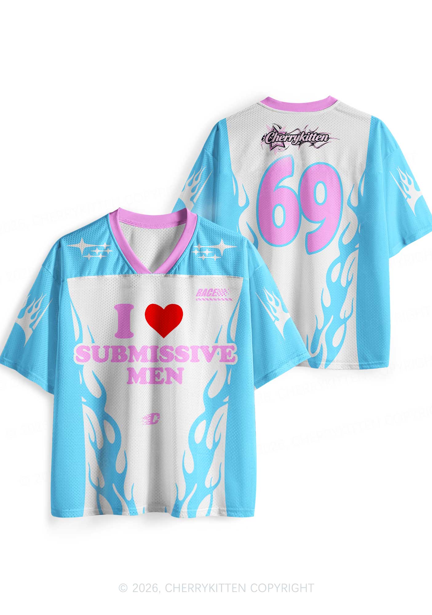 I Love S Men Y2K Sport Jersey Shirts Cherrykitten