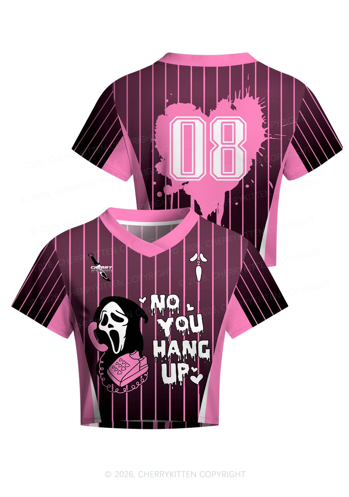 Halloween No You Hang Up Y2K Crop Football Jersey Shirts Cherrykitten