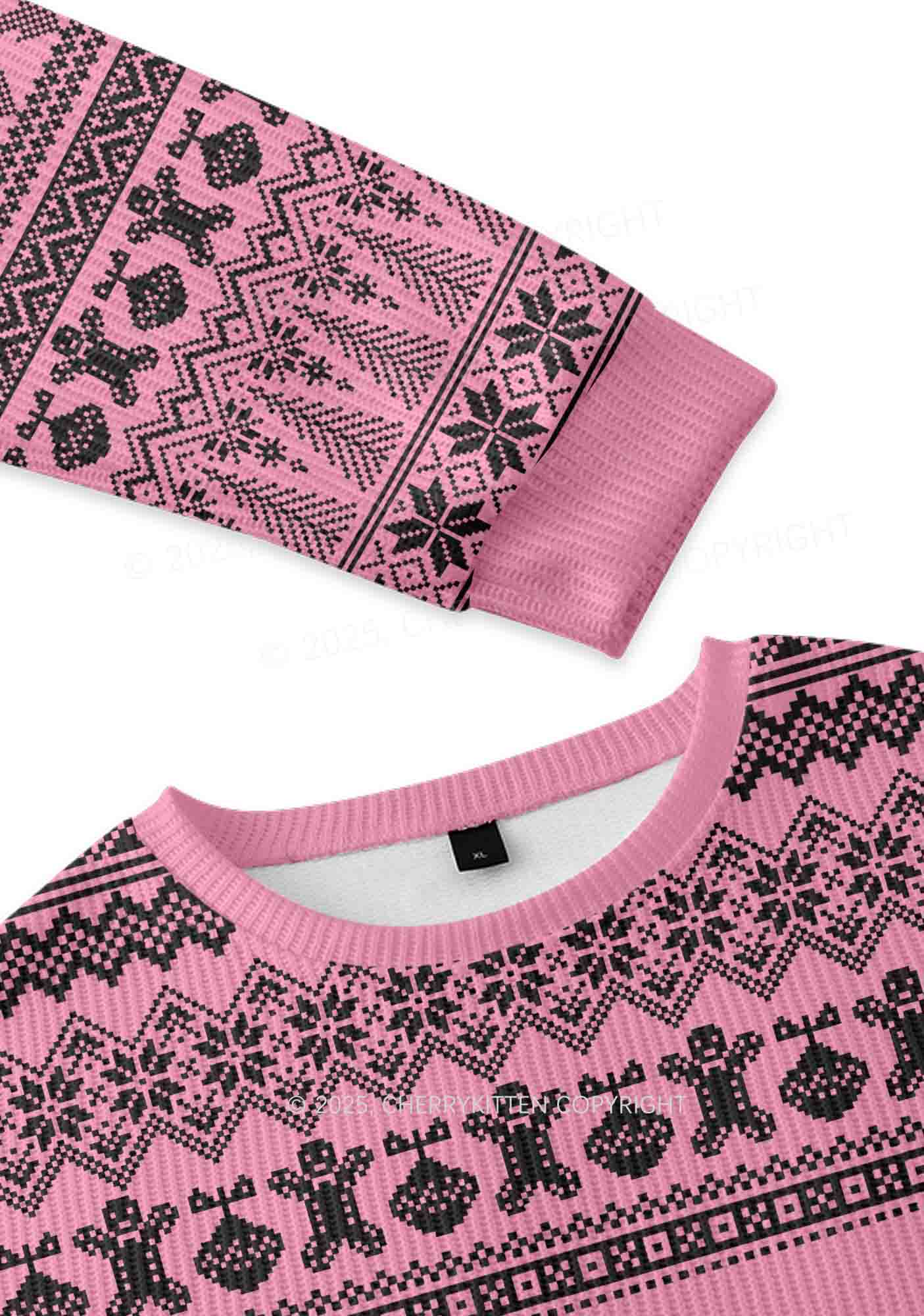 Unicorn Alpha Male Y2K Knit Sweatshirt Cherrykitten
