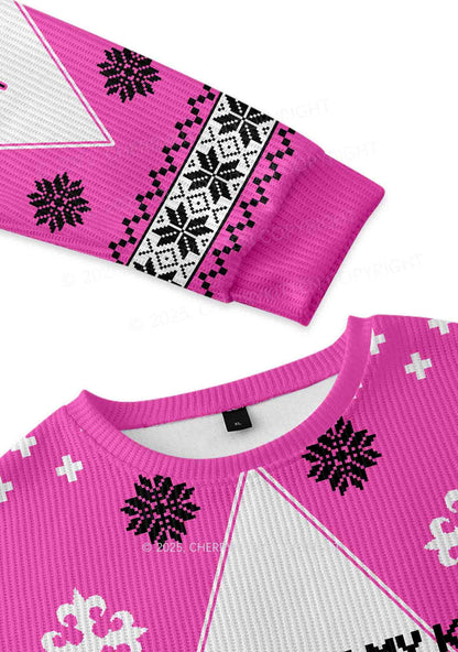Get On Knees For Jesus Y2K Christmas Knit Sweatshirt Cherrykitten