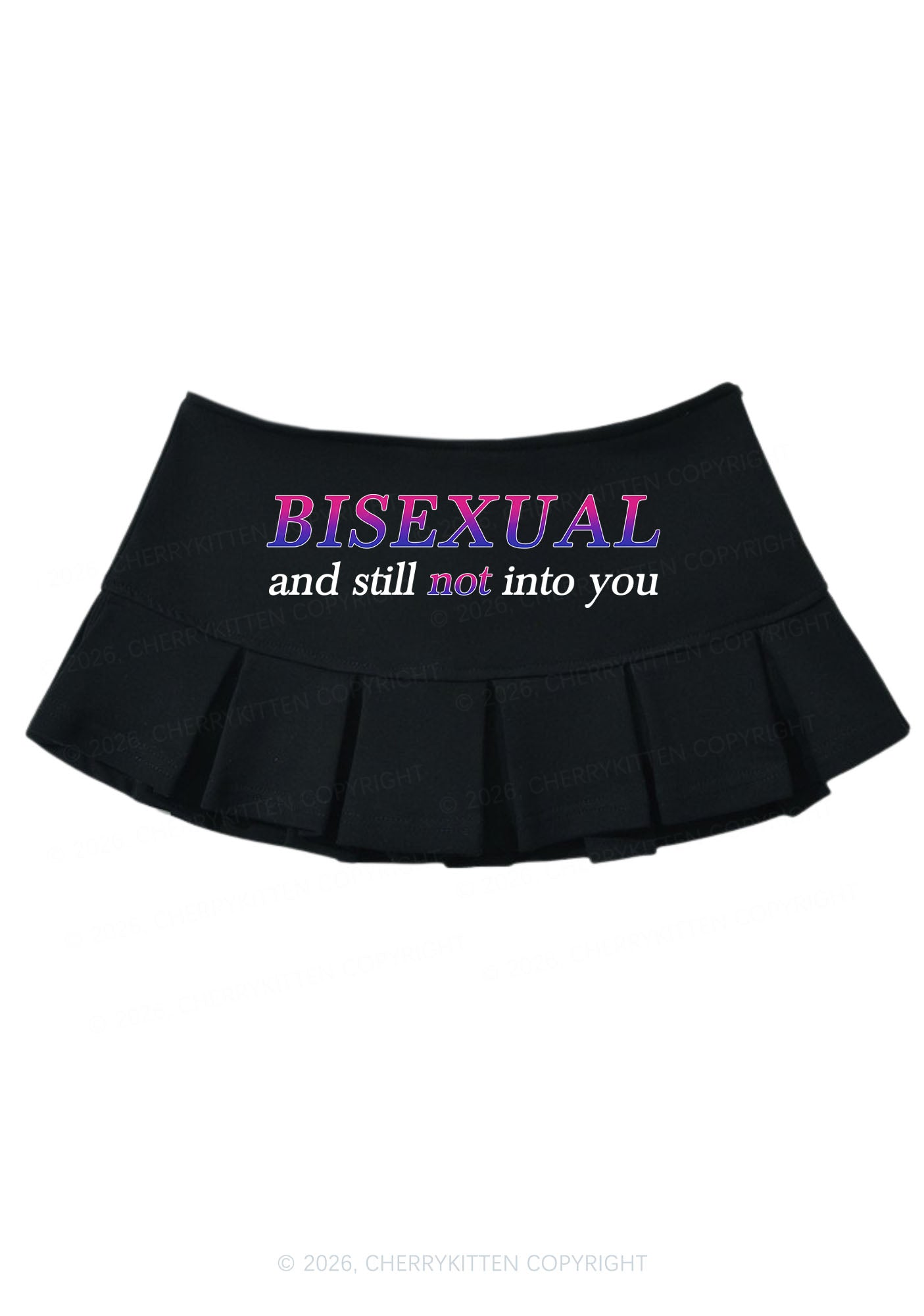 Bisexual And Still Not Into You Pride Y2K Mini Pleated Skirts Cherrykitten