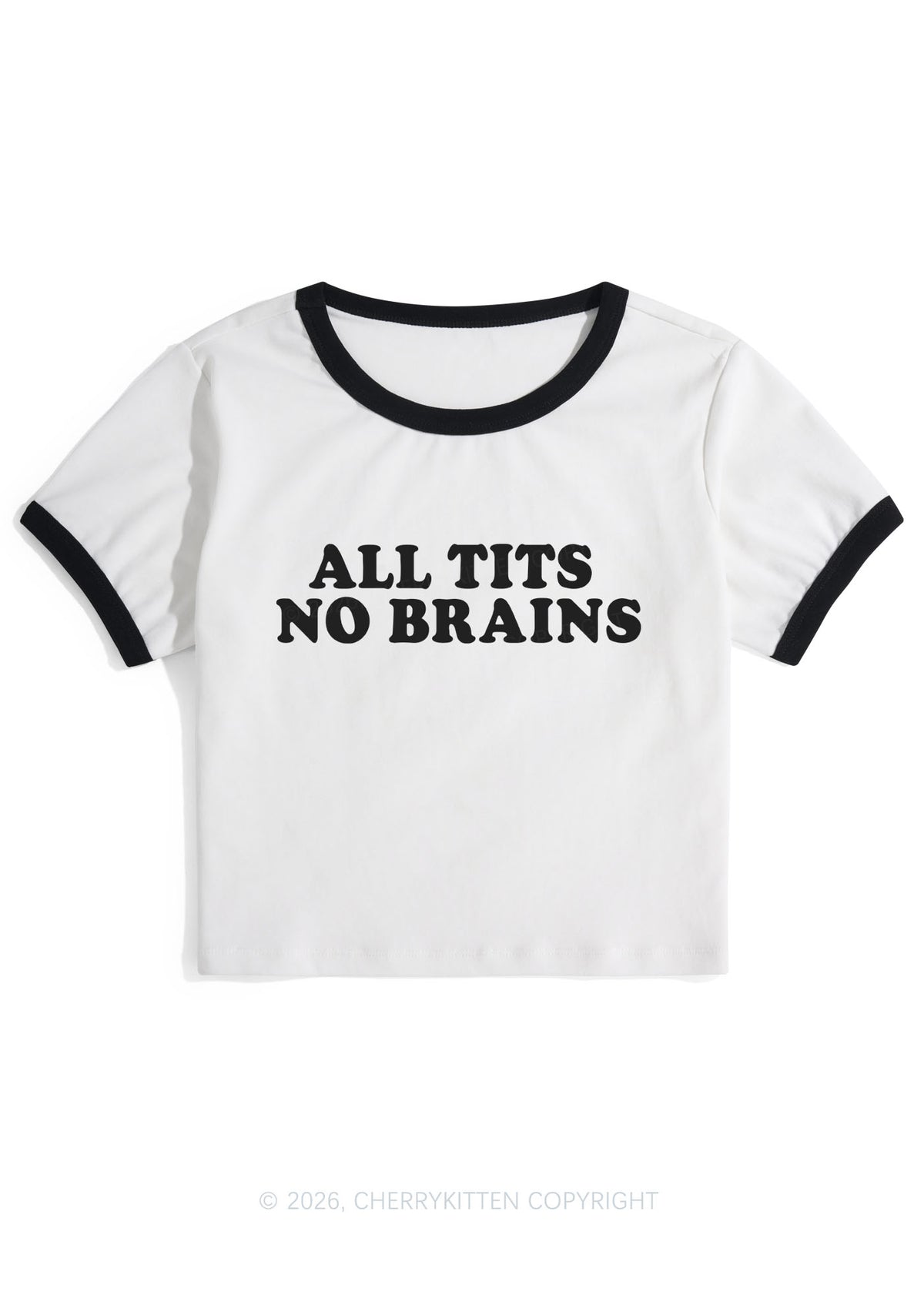 All Txts No Brains Y2K Ringer Tee Cherrykitten