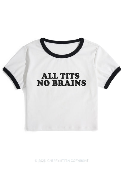 All Txts No Brains Y2K Ringer Tee Cherrykitten