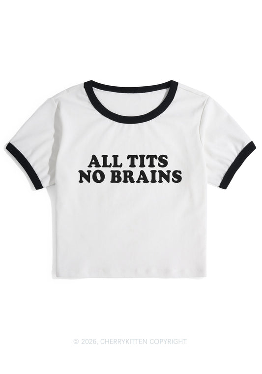 All Txts No Brains Y2K Ringer Tee Cherrykitten