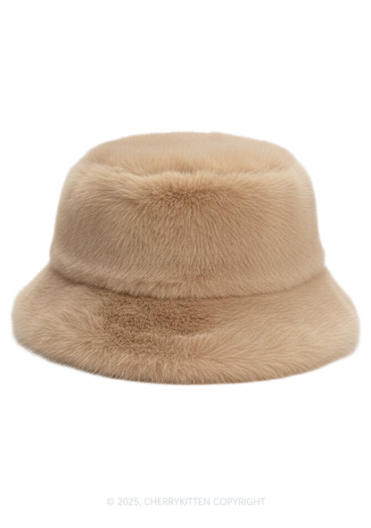 Faux Fur Y2K Bucket Hat Cherrykitten