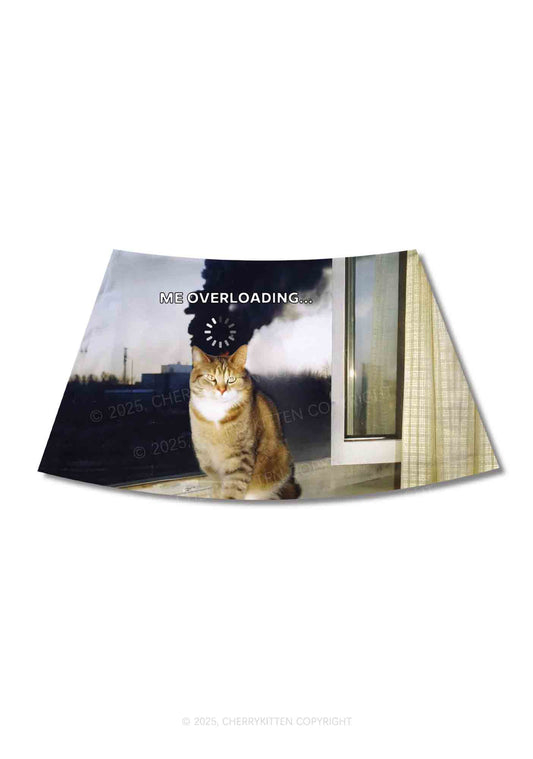 The Overloading Cat Y2K Print Mini Skirt Cherrykitten