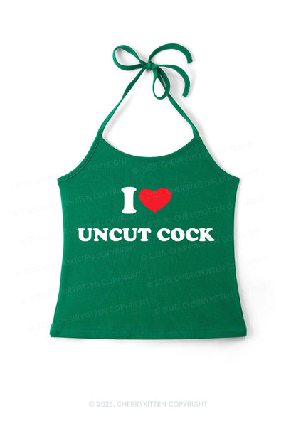 I Love Uncut Cxck Y2K Halter Neck Cami Cherrykitten