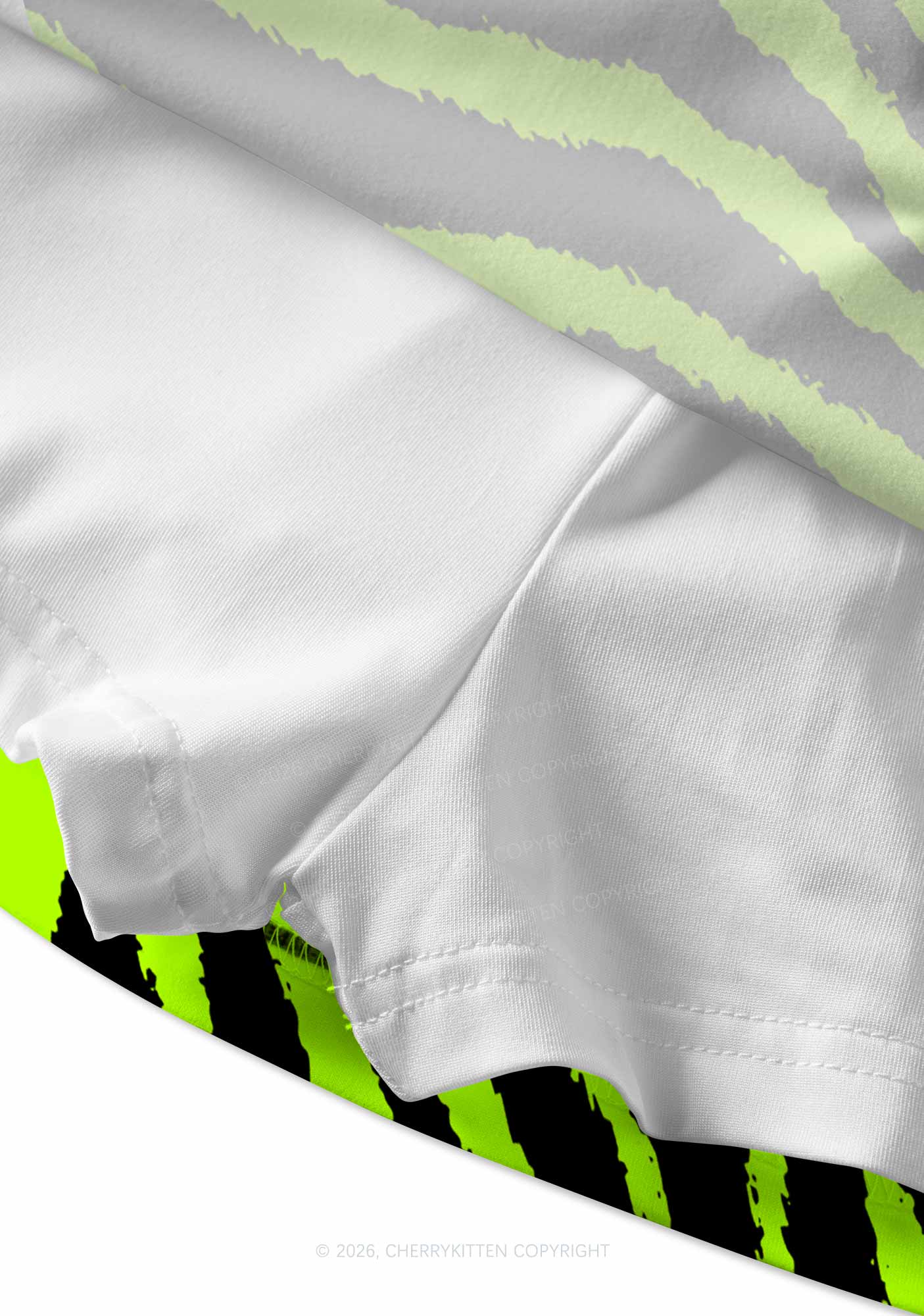 Green Zebra Y2K Print Mini Skirt Cherrykitten
