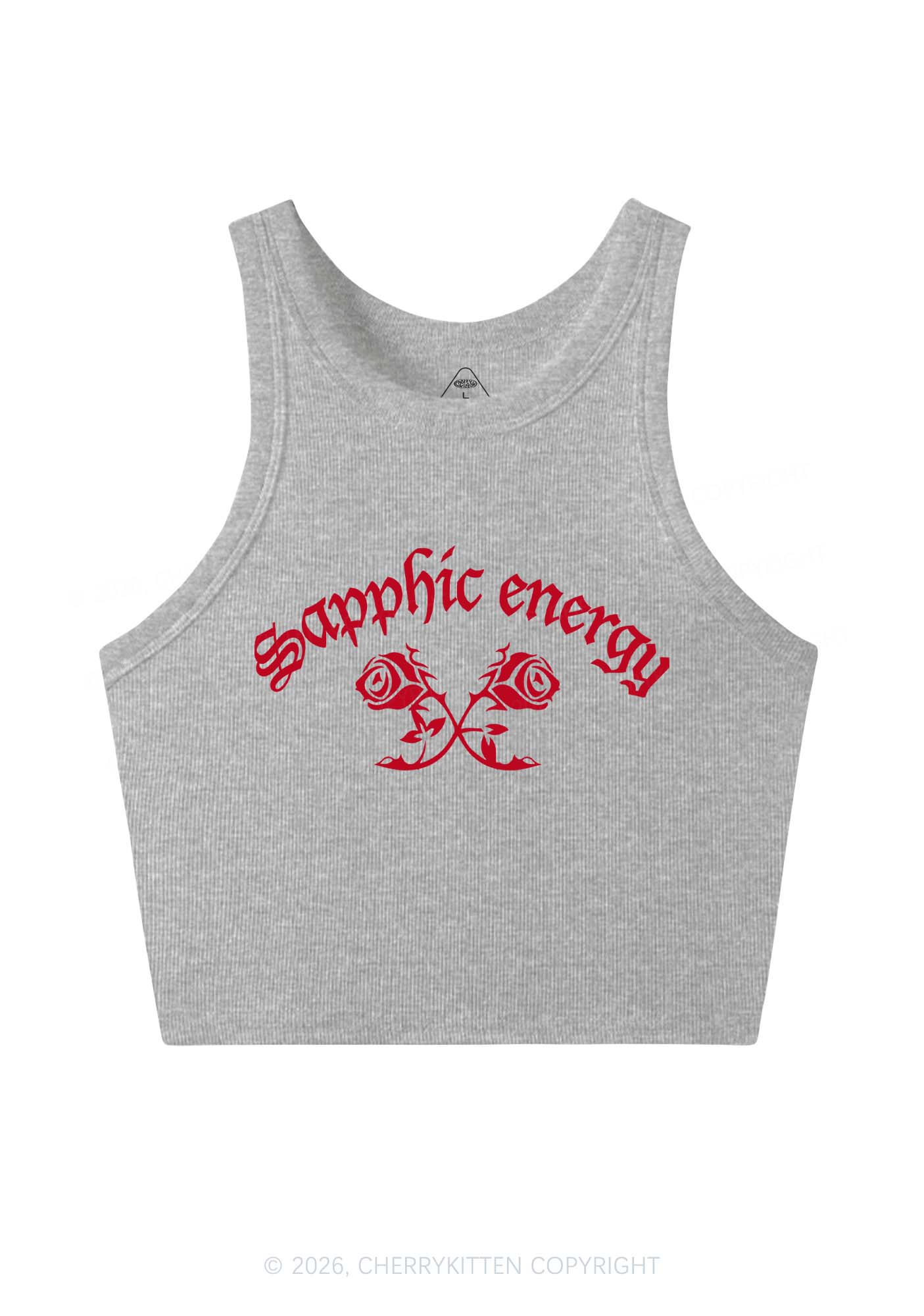 Sapphic Energy Pride Y2K Crop Tank Top Cherrykitten
