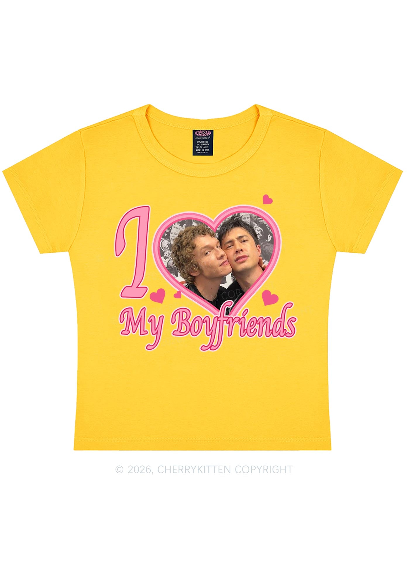I Love My Boyfriends HR Y2K Baby Tee Cherrykitten