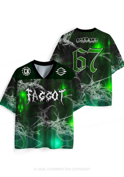 Green Gothic Faggot Pride Y2K Sport Jersey Shirts Cherrykitten