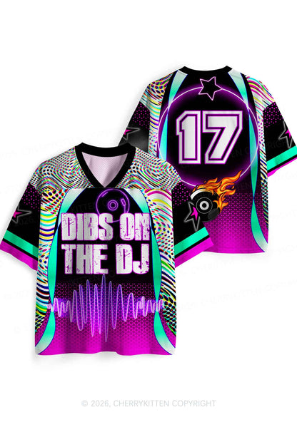 Dibs On The DJ Vinyl Record Y2K Sport Jersey Shirts Cherrykitten