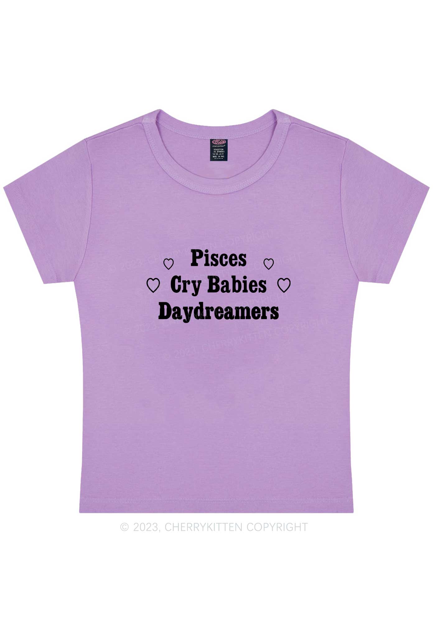 Curvy Pisces Cry Babies Daydreamers Y2K Baby Tee Cherrykitten