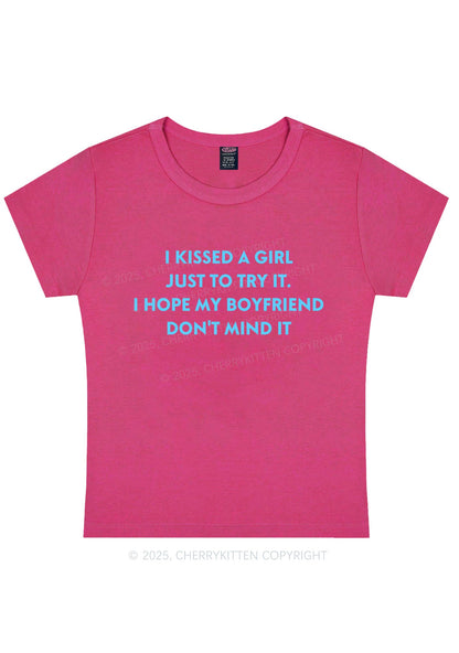 I Just Kissed A Girl Pride Y2K Baby Tee Cherrykitten