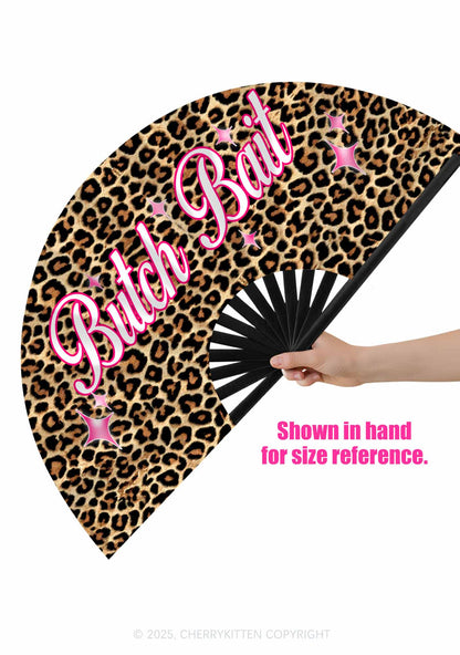 Butch Bait Leopard Pride Y2K Rave Hand Fan Cherrykitten