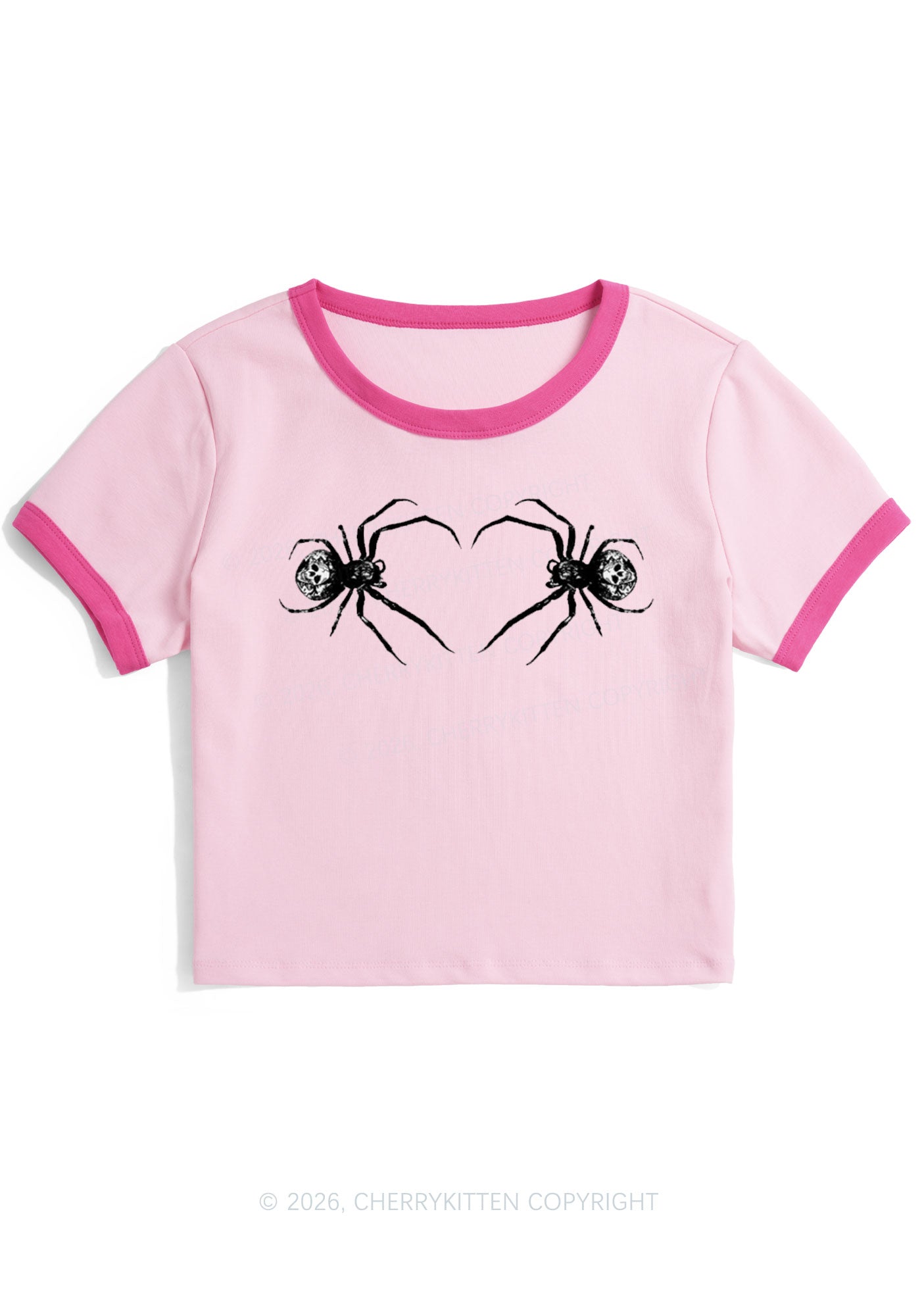 Skull Spider Y2K Ringer Tee Cherrykitten