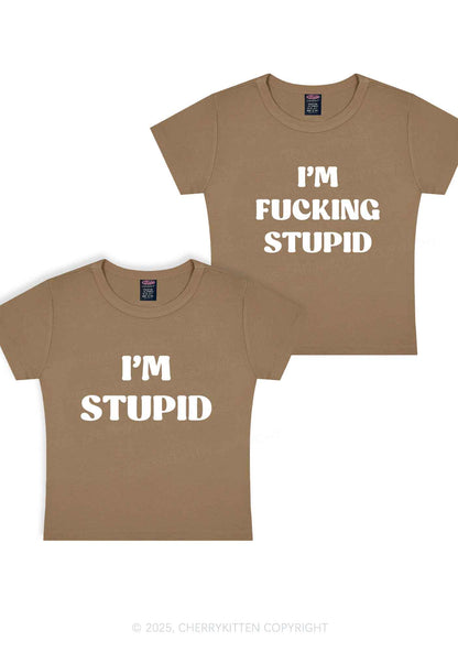 Im Fxxking Stupid Y2K Valentine's Day Baby Tee Cherrykitten