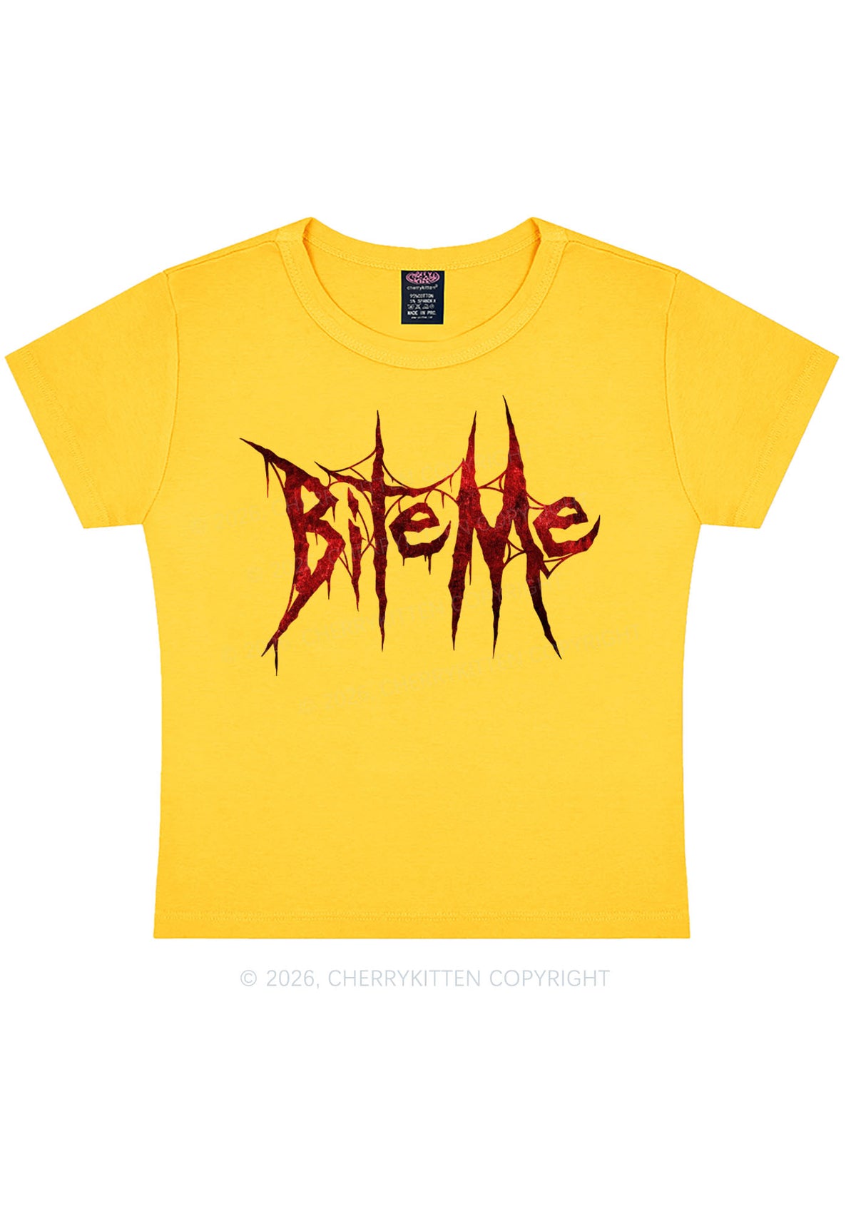 Halloween Bite Me Y2K Baby Tee Cherrykitten