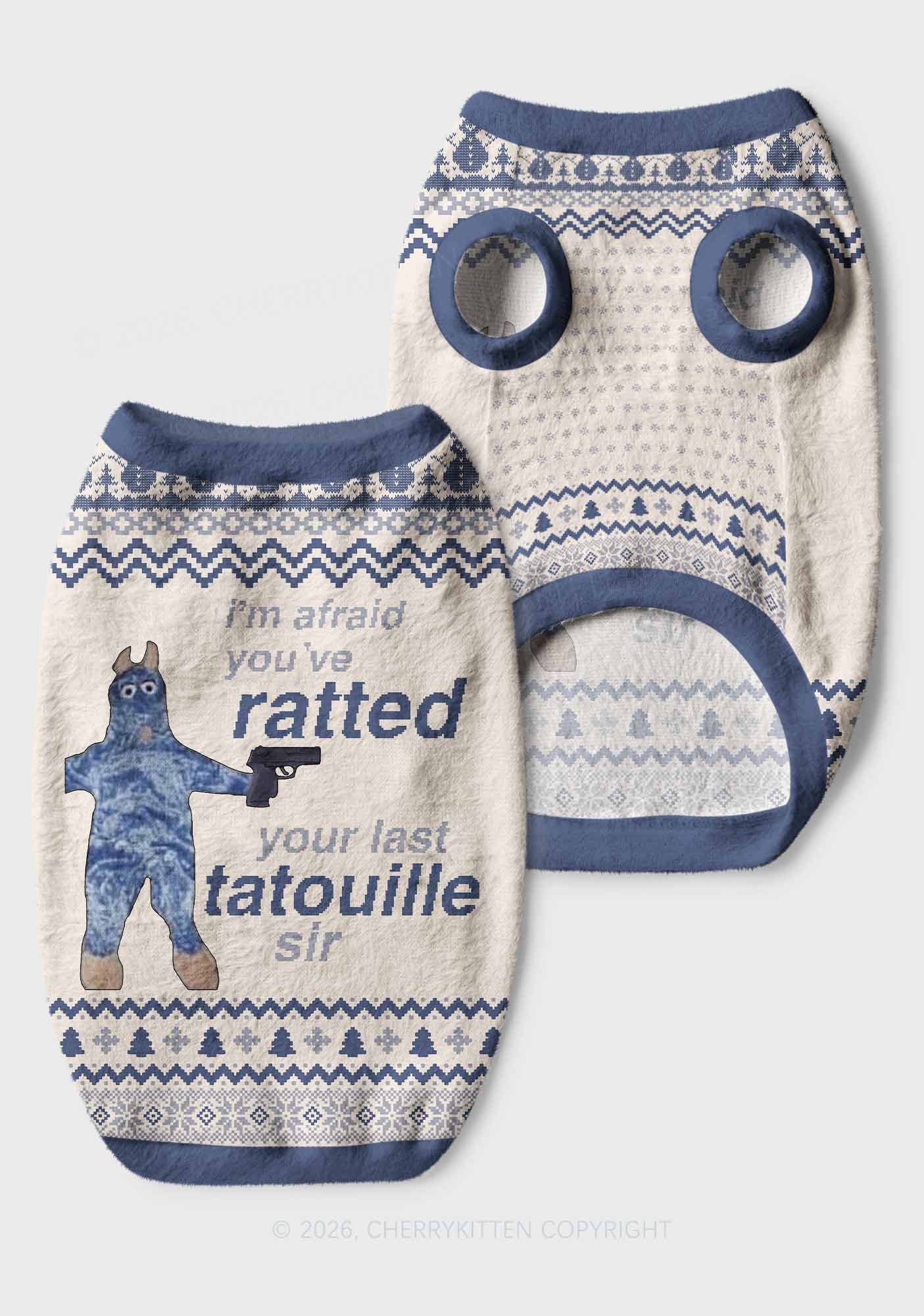Ratted Last Tatouille Y2K Pet Knit Sweatshirt Cherrykitten